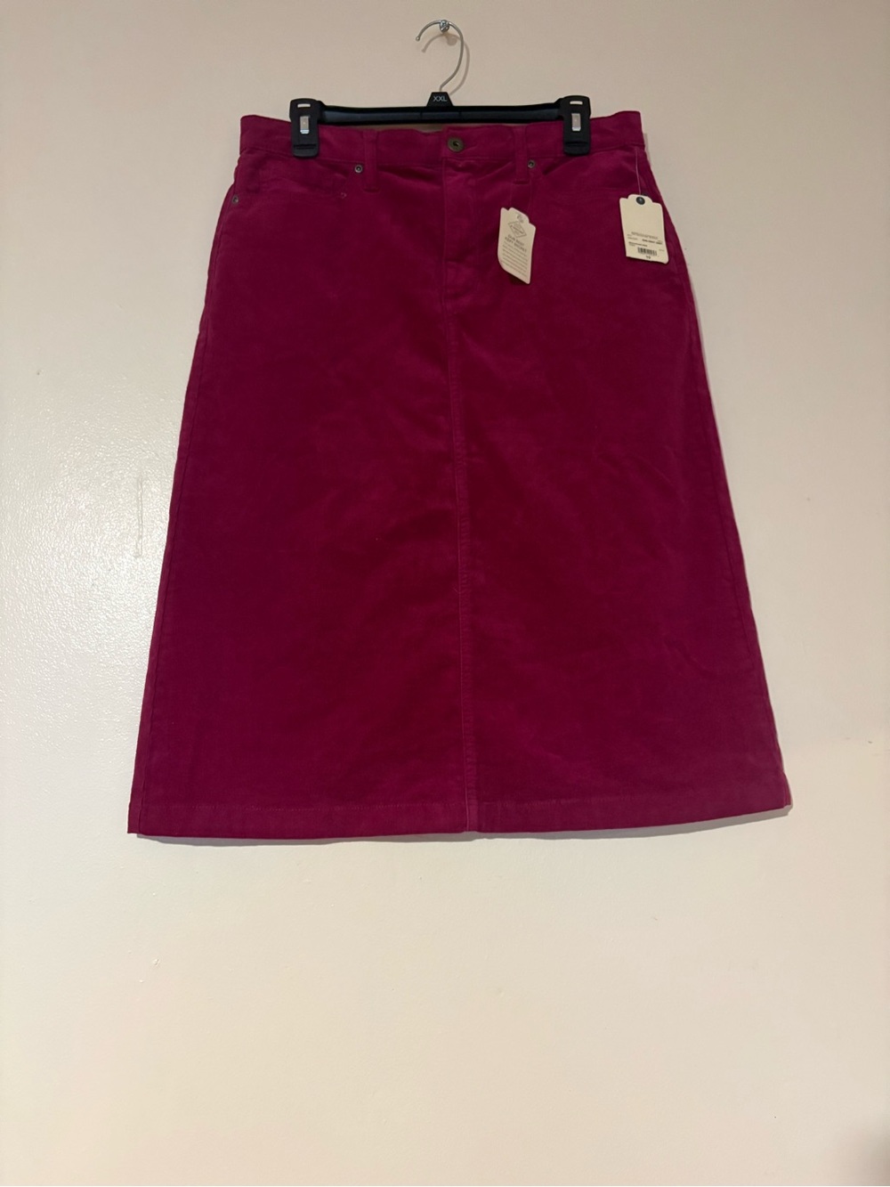 St. John's Bay Corduroy Midi Skirt in Deep Magenta